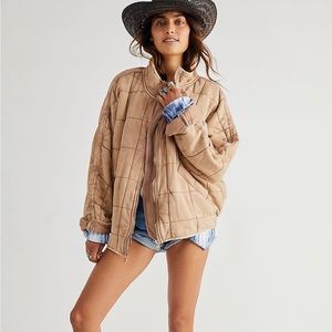 FREE PEOPLE DOLMAN QUILTED KNIT JACKET
